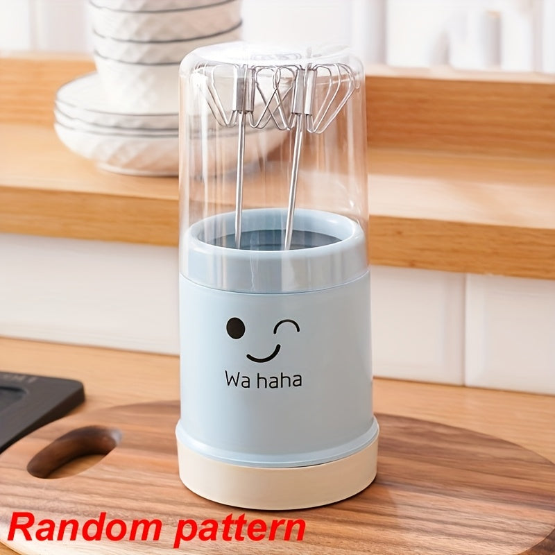 Smiling Face Kitchen Utensil Holder – Pink & White Cutlery Storage Jar for Chopsticks, Spoons, and More – Fun and Functional Kitchen Organizer with " Design, Dining Room Organizer | Whimsical Kitchenware | Smooth Texture