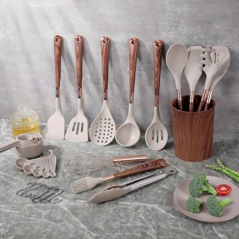 34pcs Kitchen Utensils Set 446oF Heat Resistant And Nonstick Utensil