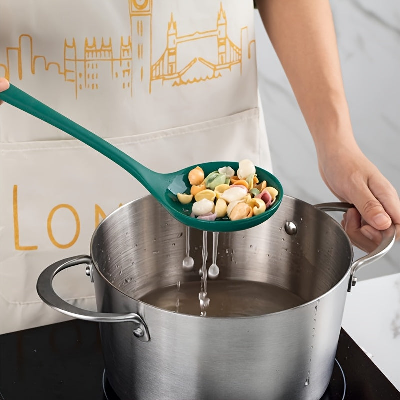 5pcs Silicone Kitchen Utensil Set, Including 5 Green Non-Stick Silicone Cooking Tools: Heat-Resistant Spatula, Soup Ladle, Slotted Spoon, Solid Spoon, And Rice Paddle. Suitable for Home Cooking And Outdoor Camping, Dishwasher-Safe. Father Gift