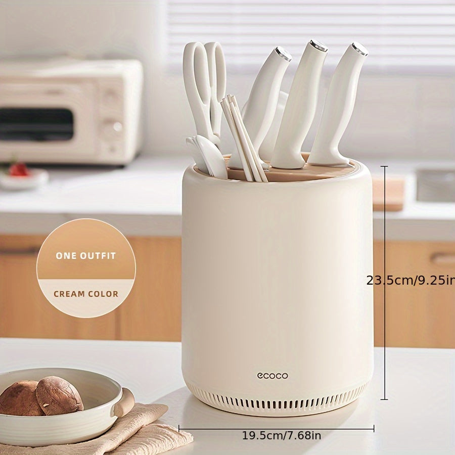Rotating Kitchen Knife Holder with Multi-Functional Design - Compact Countertop Organizer for Knives