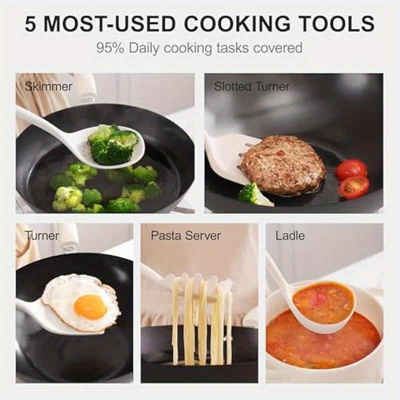 Silicone Kitchen Cooking Utensils Set 446°F Heat Resistant Kitchen Utensils Set with Magnetic Holder 6pcs Chef Spatula Set Kitchen Tool with Stainless Steel