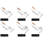 Stainl Steel Kitchen Utensils Set with Wooden Handle 6 PCS Profional Cooking Utensils Set Wok Spatula Ladle Skimmer Slotted Spatula Turner Spaghetti Spoon Large Spoon