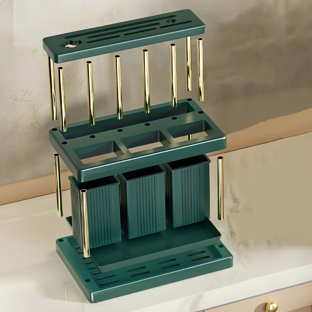 1pc Multi-Functional Kitchen Utensil Organizer - Space-Saving Plastic Storage Rack for Knives