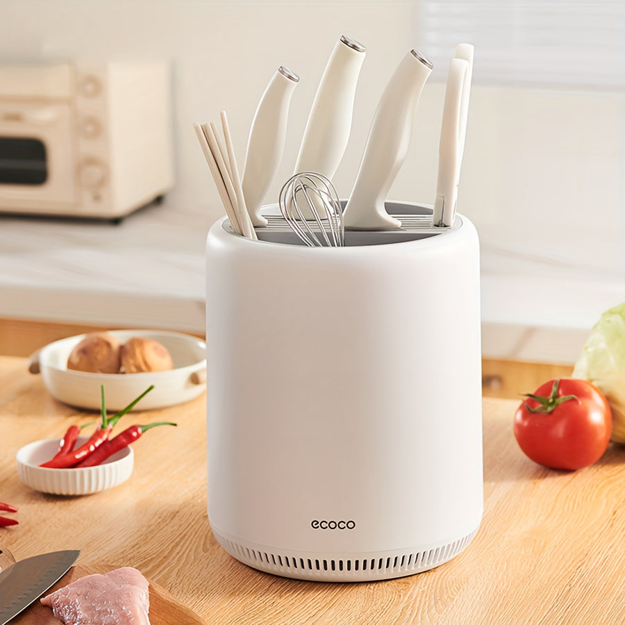 Rotating Kitchen Knife Holder with Multi-Functional Design - Compact Countertop Organizer for Knives